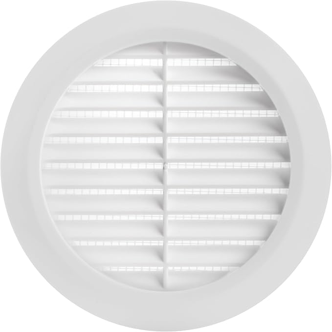 White 4" Inch Round Ventilation Grille by ECOPROVENT