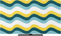 Ombre Yellow Turquoise Waves Indoor TV Cover, Elastic TV Screen Protector by Unknown