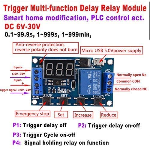 DC 6V~30V Multifunction Delay Time Module Switch Control Relay Cycle Timer - Image 3