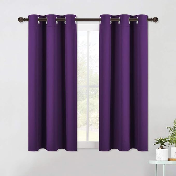 NICETOWN Blackout Curtain Panels for Bedroom, 2 Panels, W42 x L60 inches, Royal Purple, Thermal Insulated Grommet Top Blackout Draperies and Drapes