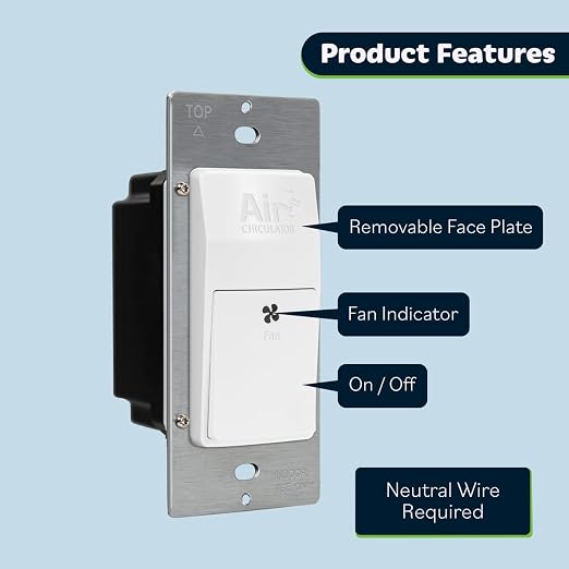 TOPGREENER Circulator Switch, Hourly Fresh Air Timer - Image 2