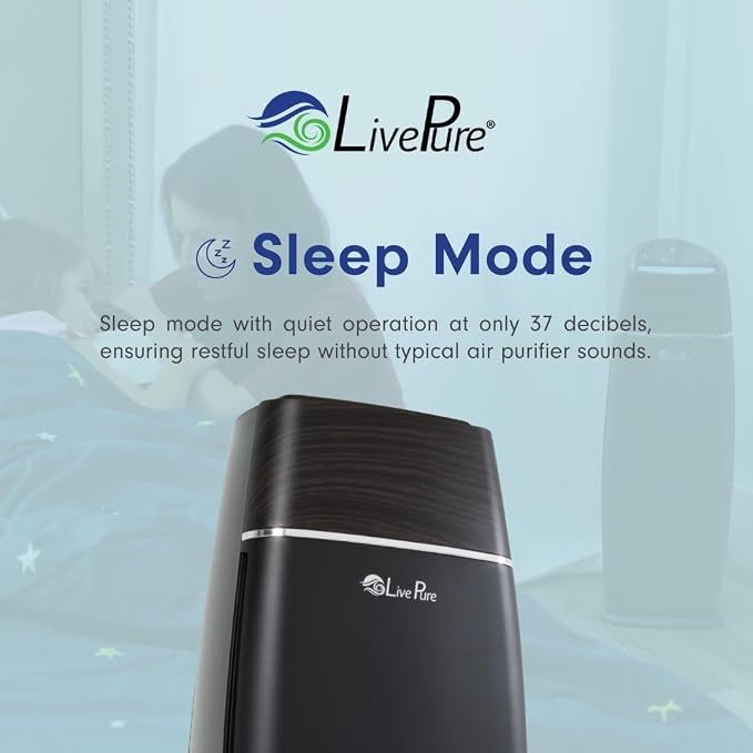 LivePure LP260TH-W Sierra Series True HEPA Digital Tall Tower Air Purifier - Image 5