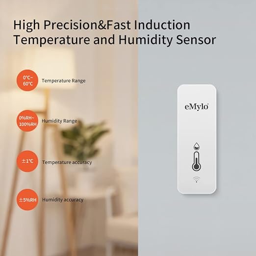 eMylo WiFi Hygrometer Indoor Thermometer Room Thermometer and Humidity Meter - Image 3