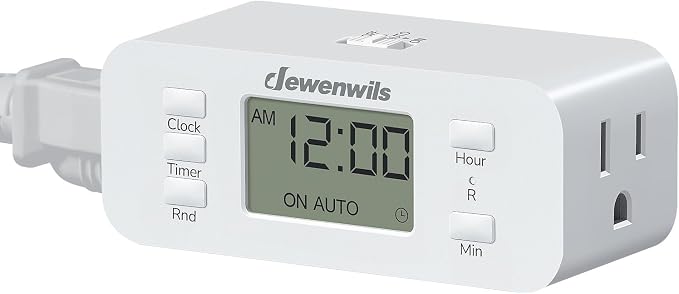 DEWENWILS 24 Hour Programmable Digital Timer Outlet, Timers by DEWENWILS
