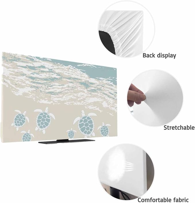 Oceans Beaches Sea Turtles Indoor TV Cover, Elastic TV Screen Protector - Image 7