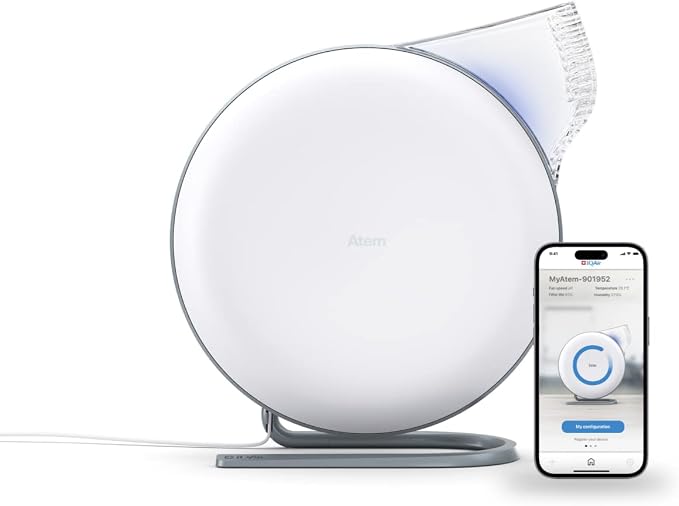 IQAir Atem Desk Air Purifier for Home, Small Room up to 150 sq ft, HyperHEPA by IQAir