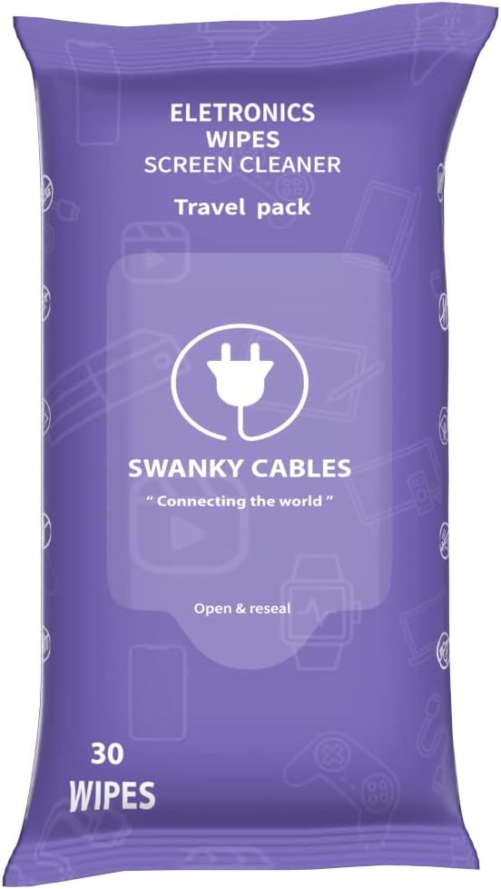 Swanky Cables Screen Cleaner Wipes: Electronic Wipes by SWANKYCABLES
