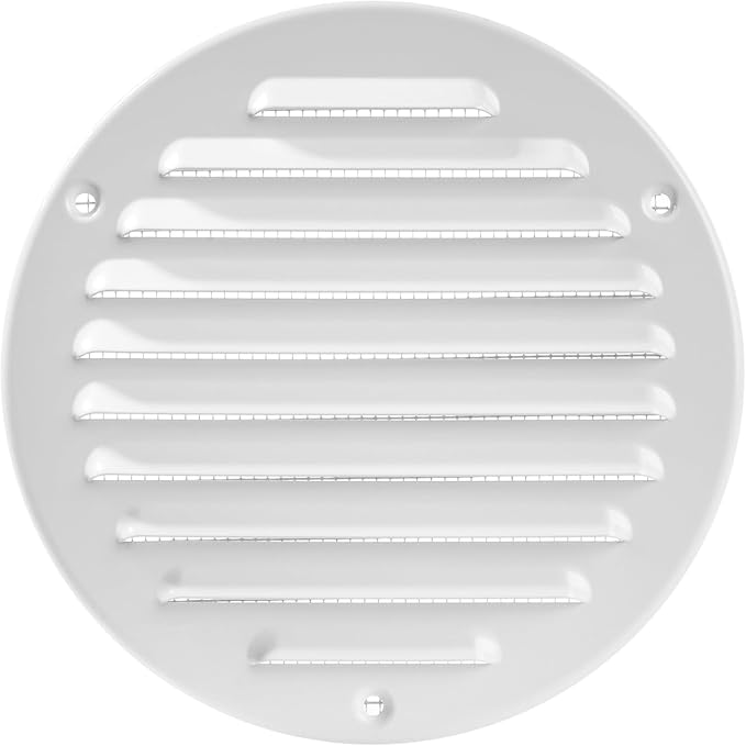 White Metal 5'' Inch Round Ventilation Grille by ECOPROVENT