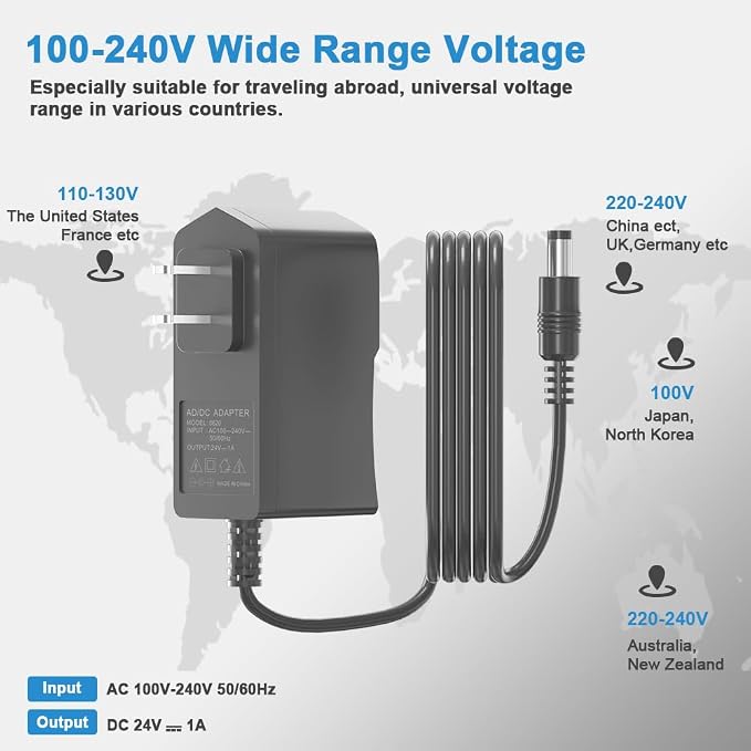 24V 1A Power Adapter 24W Supply 100V-240V AC to DC 24 Volt Charge - Image 7