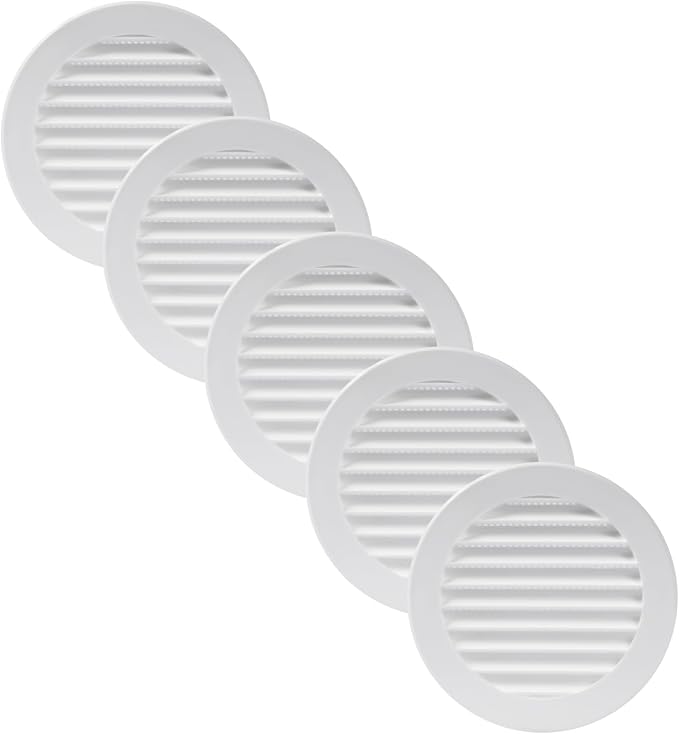 Vent Systems 4'' Inch White Pack of 5 Soffit Vent Covers by VentSystems