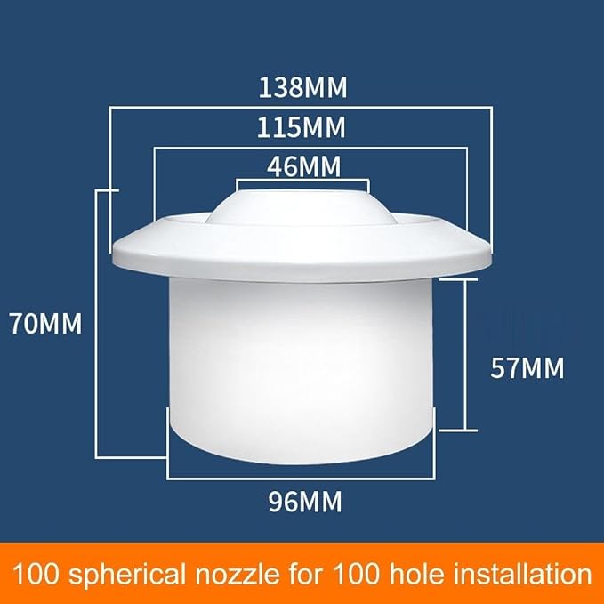 ABS Round Air-Conditioning Exhaust Vents, 360 Degree Rotating Spherical Jet - Image 9