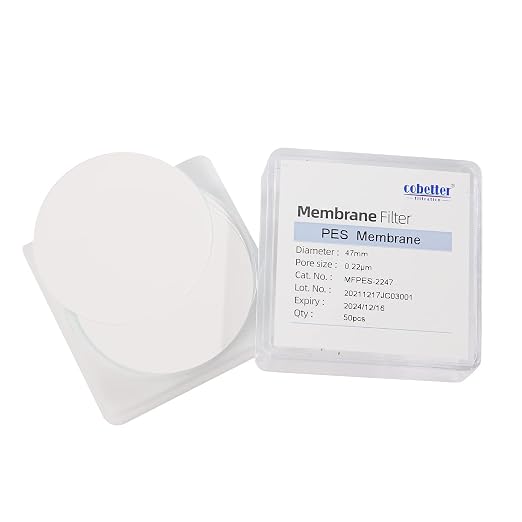 100 Pieces/Pack PES Disc Membrane Filters Hydrophilic 47mm Diameter 0.22µm Pore by COBETTER