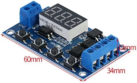 Programmable Cycle Timer Relay Module Digital LED Display DC5V to 30V Delay - Image 2