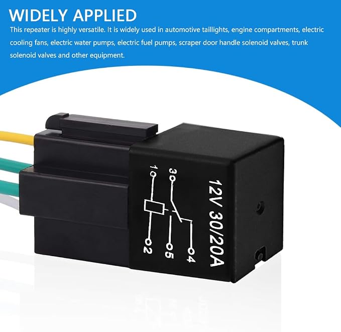 2-Pack 5 Pin 12V 30A Multi-Purpose Automotive Relay, Heavy Duty Stable Relay - Image 7