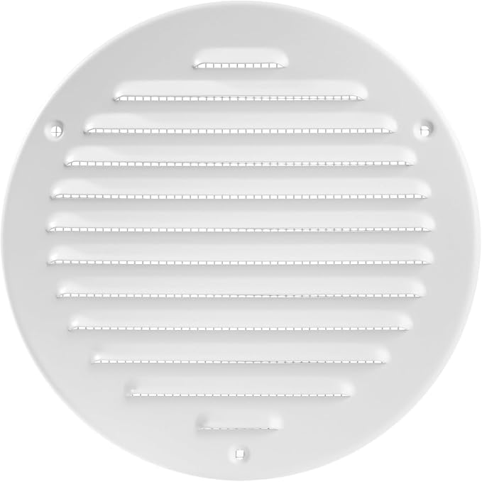White Metal 6'' Inch Round Ventilation Grille by ECOPROVENT