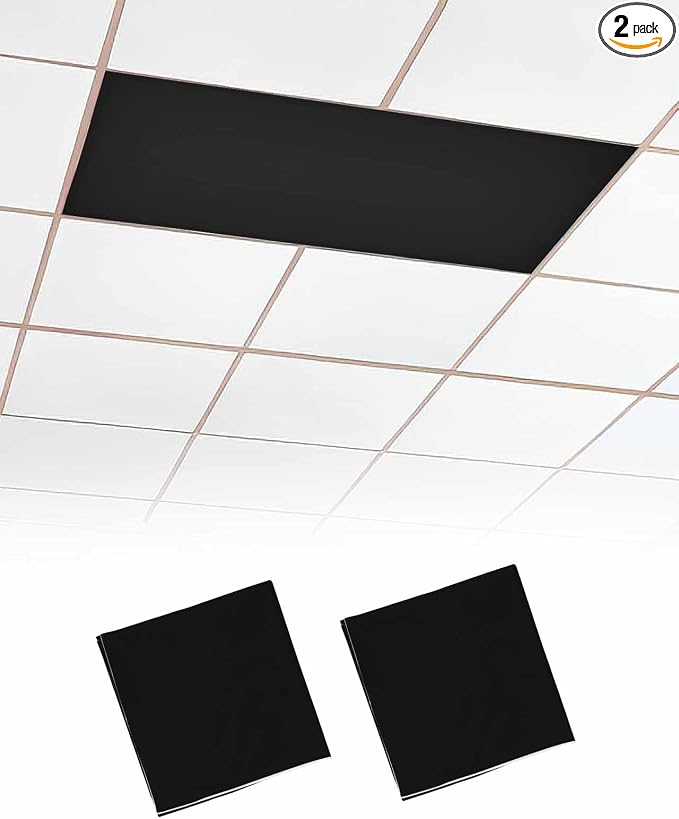 Magnetic Light Cover for Classroom Drop Ceiling, 2 Pack 4x2 Ft Fluorescent by Futuregrace