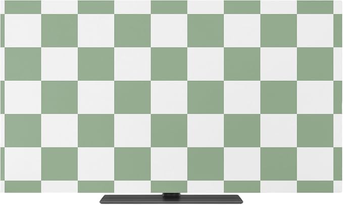 White Sage Green Buffalo Plaid Indoor TV Cover, Elastic TV Screen Protector by Unknown
