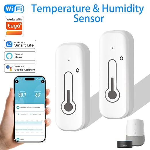 Loopo Smart WiFi Hygrometer Thermometer, 2.4GHz Indoor Temperature Humidity - Image 2