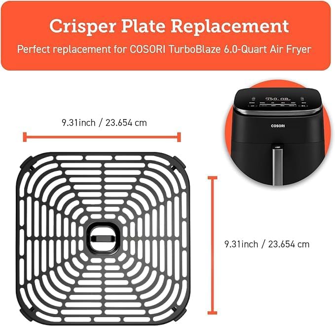 Cosori Turboblaze 6Qt Air Fryer Original Crisper Tray, Replacement Accessories - Image 2