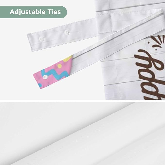 Grey Easter Tie Up Valance Curtains - Image 7