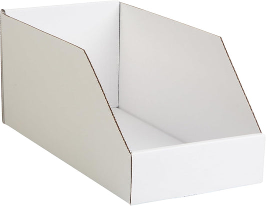 Hudson Exchange 6x12x5.5" (25 Pack) Corrugated Parts Bin Box For Storage & Organization, White