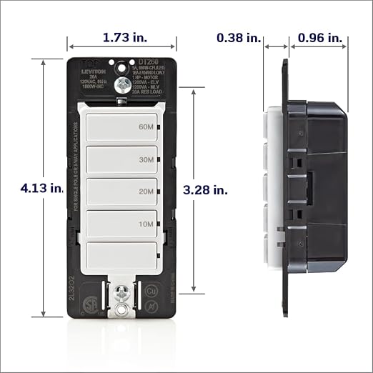 Leviton Countdown Switch for bathroom household lights, 10-20-30-60 min - Image 8