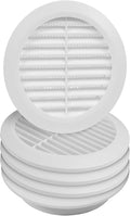 5pack ø4" Inch White Plastic Round Soffit Vent by HVACOV