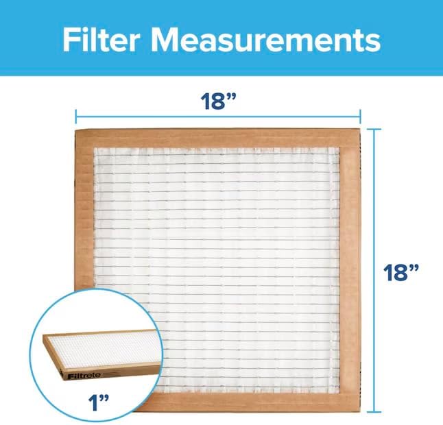 Filtrete 18x18x1 Air Filter, 3M MERV 5 HVAC AC Furnace Filter Replacement - Image 2