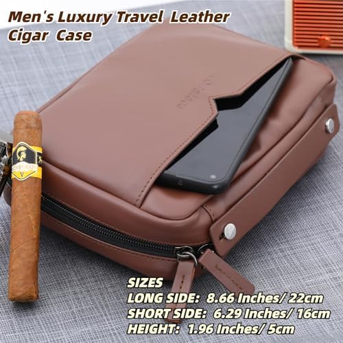 KING'S PALACE Cigar Humidor and Ashtray Set, Travel Leather Cigar Case - Image 5