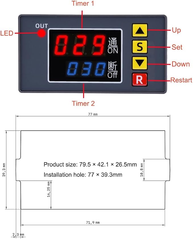 2PCS Programmable Time Controller Timer Delay Relay Module 20A 1500W Switch - Image 2