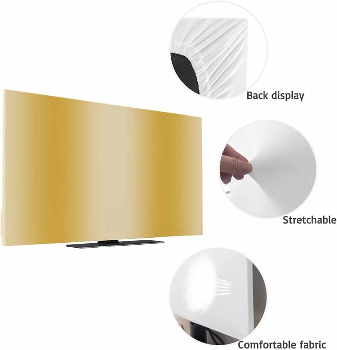 Ginger Yellow Color Gradient Indoor TV Cover, Elastic TV Screen Protector - Image 7