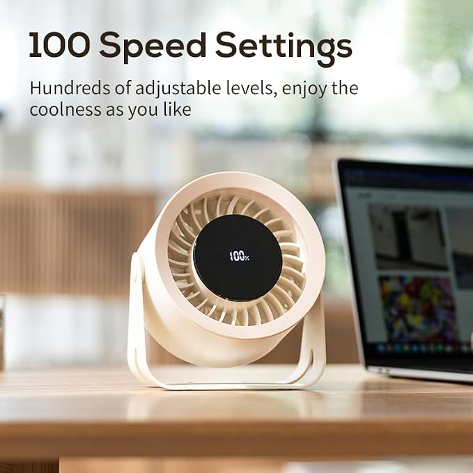 LED screen rechargeable desk fan, silent desktop air purifier - Image 3