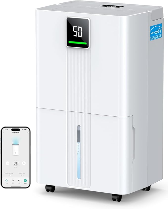 5000 Sq.Ft Most Efficient Energy Star 2025 Wi-Fi Dehumidifier, Max 80 Pints by FYHXZYB