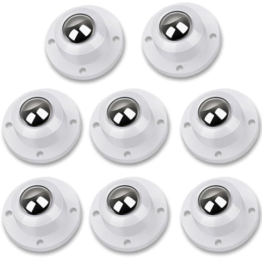 Self Adhesive Caster Wheels for Furniture, Storage Box, Trash Can, PC Stainless by Deear