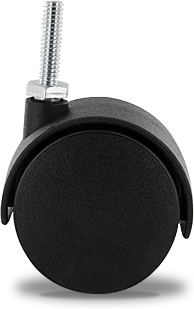 2" Wheel Diameter | Black Nylon Swivel Hooded Samson Twin Wheel Caster | 1/4-20 - Image 3