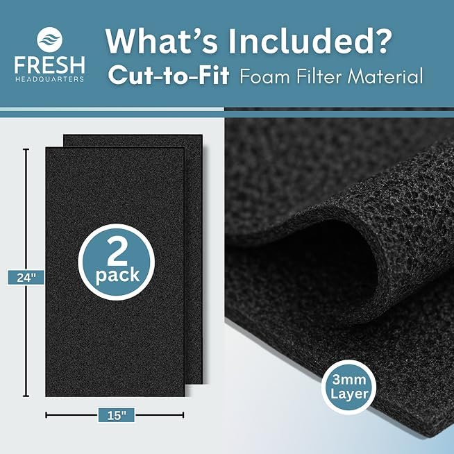 2-Pack Cut to Fit Air Filters – 24"x15"x0.25" Washable & Reusable Foam Filter - Image 2