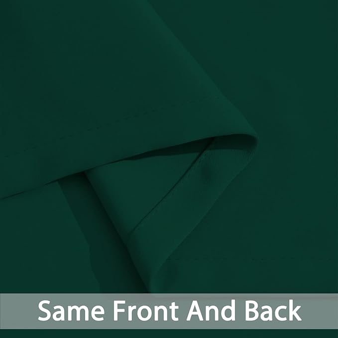 Yakamok Blackout Curtains Room Darkening Thermal Insulated Window Panels,Solid Grommet Top Drapes for Bedroom/Living Room(52Wx90L, Dark Green, 2 Panels)