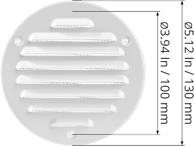 4" Inch Round Ventilation Grille - Image 2