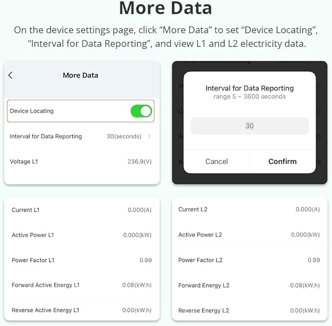 Smart Home Energy Monitor with 2 x 120A CTs, Live Electricity Usage Tracking - Image 5