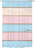 Sheer Curtains 63 Inch Length, Farmhouse Country Shabby Striped Privacy Voile by Unknown