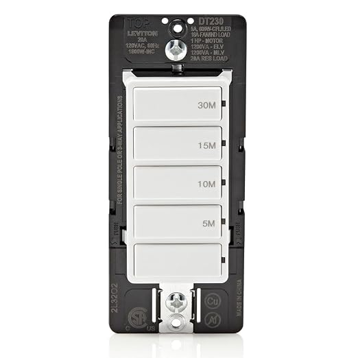 Leviton Countdown Switch for bathroom household lights, 5-10-15-30 min by Leviton