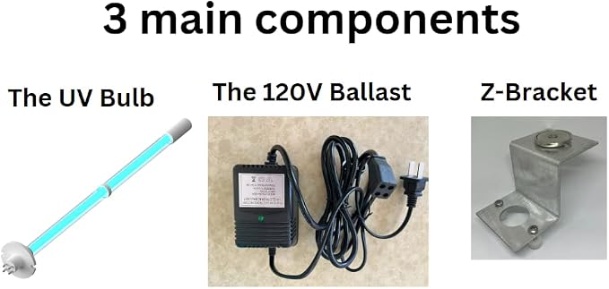 hqtelecom 120V UV Lamp for HVAC Coil Systems w/ 14″ 14W Ultraviolet Bulb - Image 2