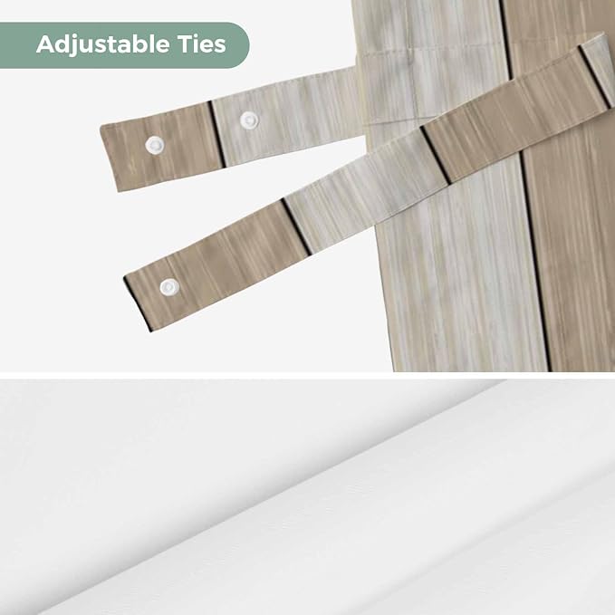Brown Ombre Wooden Tie Up Valance Curtains - Image 7