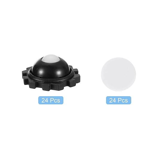 uxcell 24Pcs Mini Self Adhesive Caster Wheels, 1.02" x 0.47" 360° Rotation - Image 3
