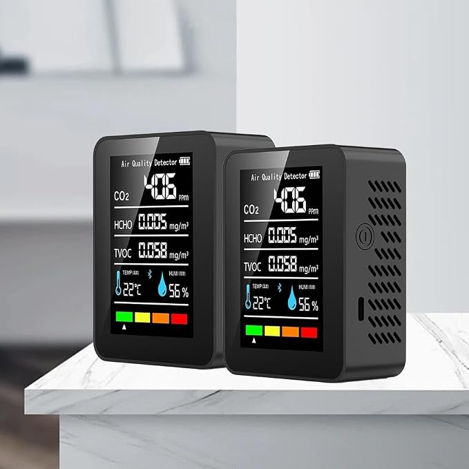 Air Quality Monitor, CO2 Monitor, 5in1 Indoor CO2 Detector Formaldehyde HCHO - Image 5