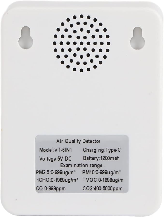 Air Quality Monitor, Temperature, HCHO Detector, USB Charging, - Image 8