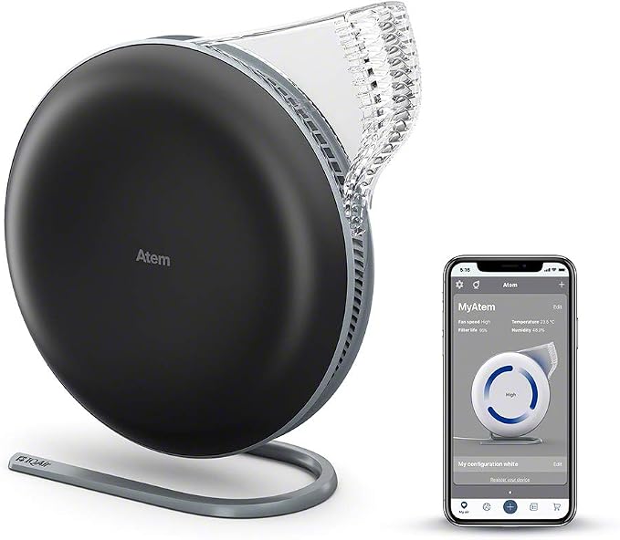 IQAir Atem Desk Air Purifier for Home, Small Room up to 150 sq ft, HyperHEPA by IQAir