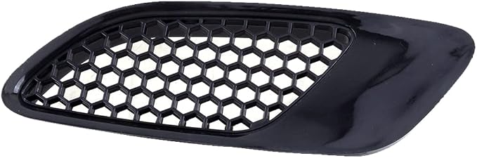 1 Pair Car Front Bonnet Hood Vent Air Intake Cover Glossy Black, - Image 3
