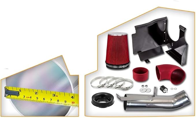 Heat Shield Air Intake Kit & Red Filter Combo Compatible - Image 2