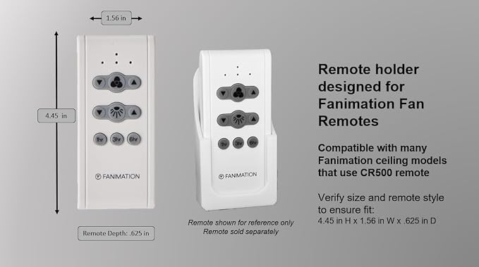Fan Remote Holder for Fanimation CR500 Remote Only | Wall Mount Bracket for - Image 3